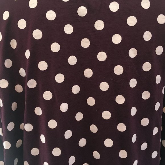 In Every Story T-Shirt Women's Size 5XL Polka Dot Purple Top Cotton Blend - Picture 5 of 11